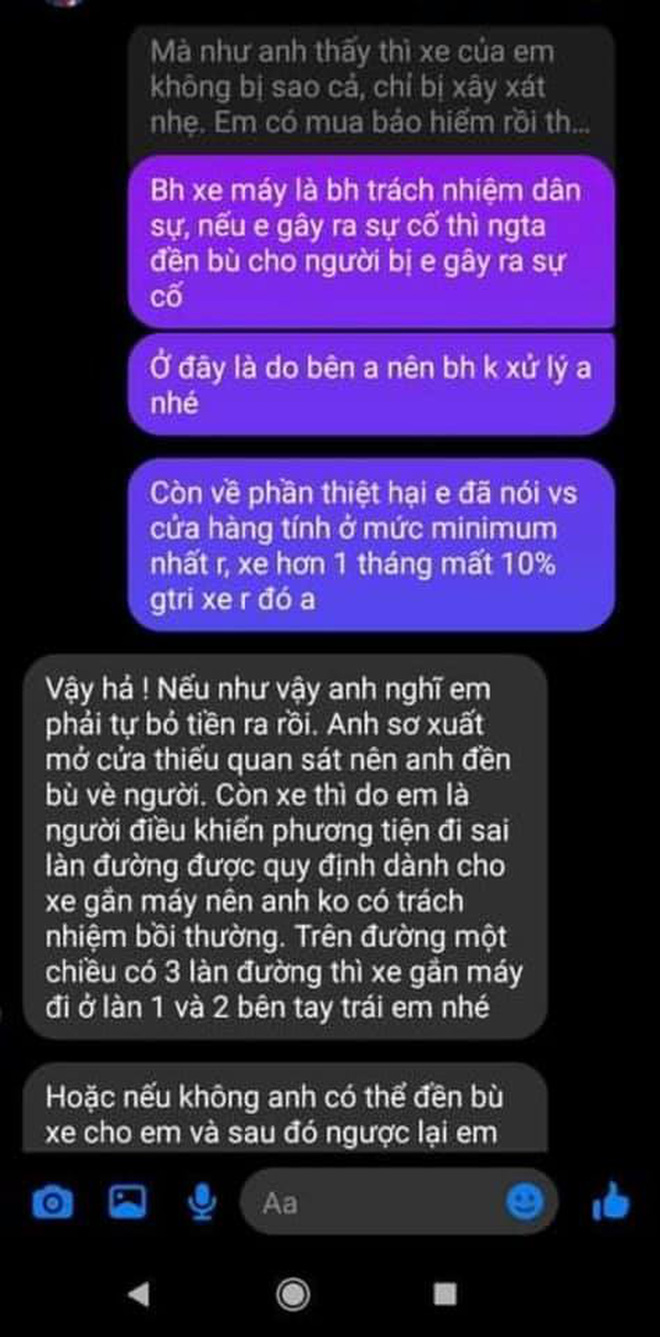 Huỳnh Anh bị tố mở cửa ô tô gây tai nạn nhưng lật mặt chối bồi thường, có cả clip và tin nhắn bằng chứng-5