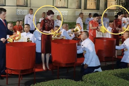 Hoàng hậu Suthida lần đầu tái xuất sau khi Vua Thái tấn phong Hoàng Quý phi làm Hoàng hậu thứ 2, gây chú ý khi cả 2 vợ chạm mặt tại sự kiện