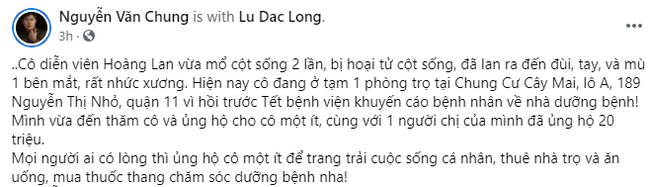 Nghệ sĩ Hoàng Lan bị hoại tử và mù một bên mắt-1