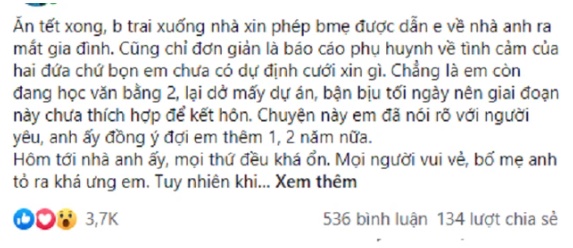 Vừa dẫn bạn gái về ra mắt đã tuyên bố cứ thế mà làm song tình huống ngay sau đó lại khiến anh tê tái, rút lời không kịp-1