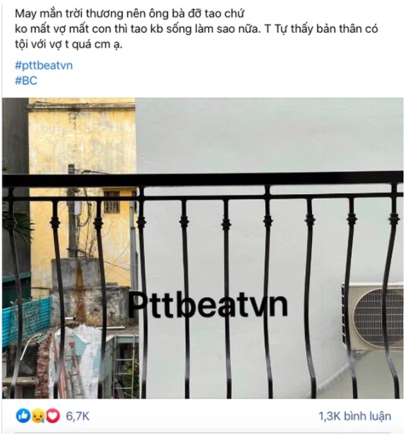 Đi làm về nhà, chồng khiếp hãi” thấy vợ ôm con 9 tháng tuổi leo ra lan can tầng 4, nguyên do đằng sau khiến ai nấy ngậm ngùi-1