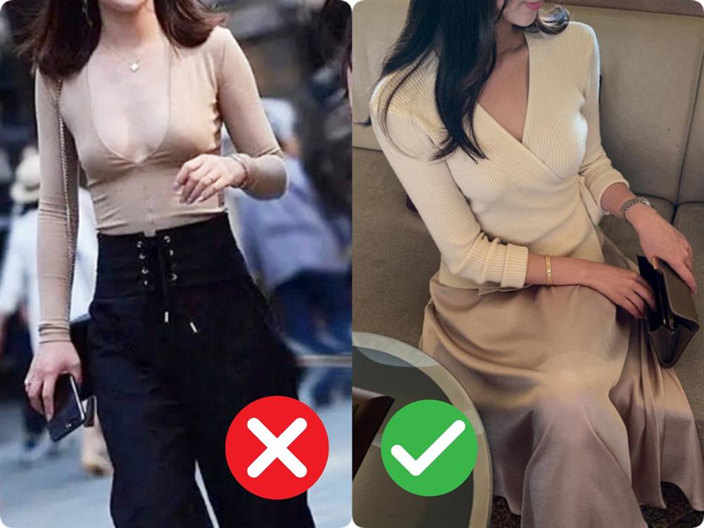 Đừng khiến bản thân trở nên lố lăng kém sang với những kiểu áo cổ V nhạy cảm này-4