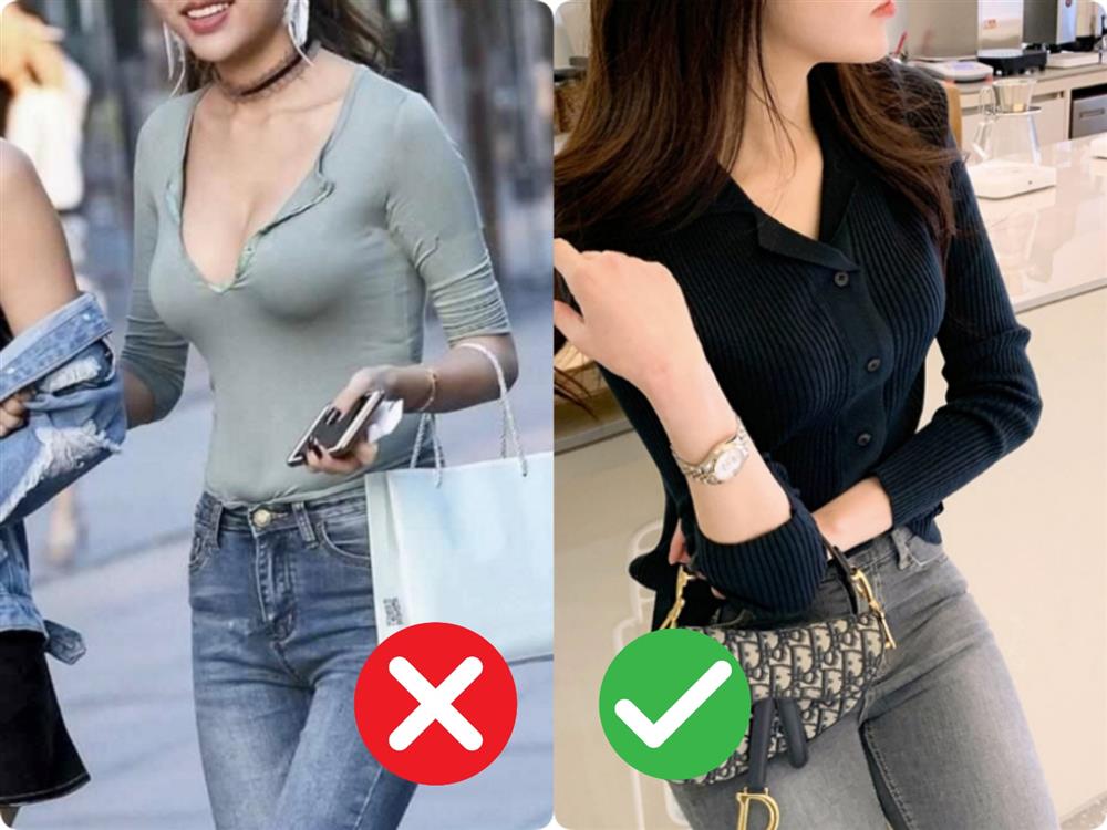 Đừng khiến bản thân trở nên lố lăng kém sang với những kiểu áo cổ V nhạy cảm này-5