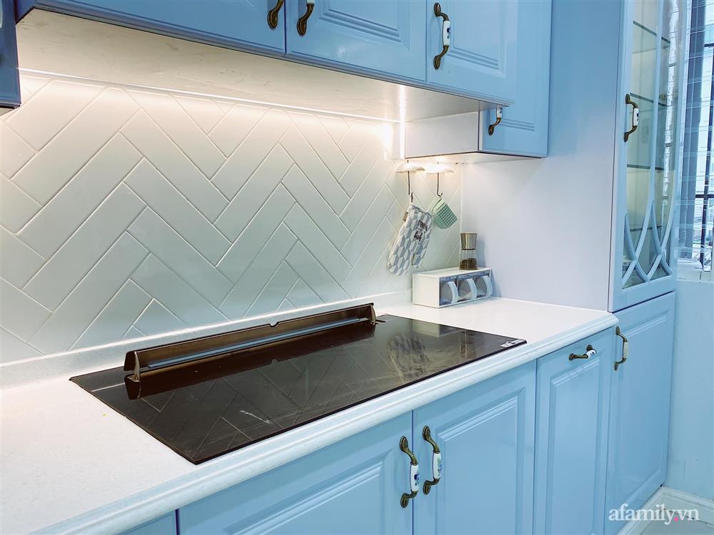 Căn bếp màu xanh yên bình, sang trọng với đủ thiết bị hiện đại của mẹ trẻ xinh đẹp Sài Thành-6