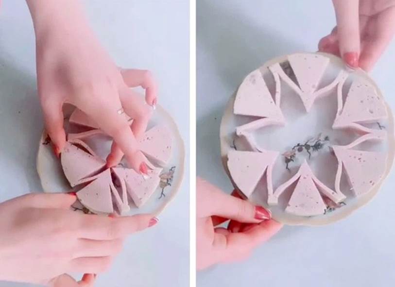 Cô nàng học được cách cắt giò lụa đẹp như bông hoa 6 cánh nhưng thành phẩm ra lò lại bị mẹ dội gáo nước lạnh vì không biết phải ăn thế nào!?-2