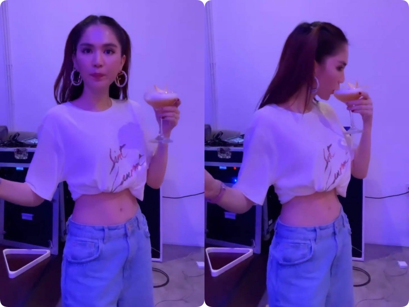Chỉ trong phút mốt Ngọc Trinh biến chiếc áo phông lùng bùng thành crop top sexy khoe eo tuyệt đỉnh-6