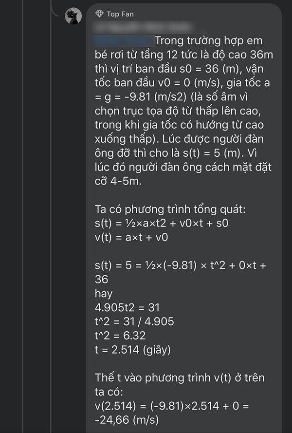 Vụ bé gái rơi từ tầng 12: Cư dân mạng có màn tính toán hack não về lực tác động, dân tình than thở giá ngày xưa chăm học Lý hơn-8