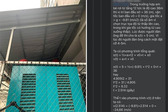 Vụ bé gái rơi từ tầng 12: Cư dân mạng có màn tính toán hack não về lực tác động, dân tình than thở 'giá ngày xưa chăm học Lý hơn'