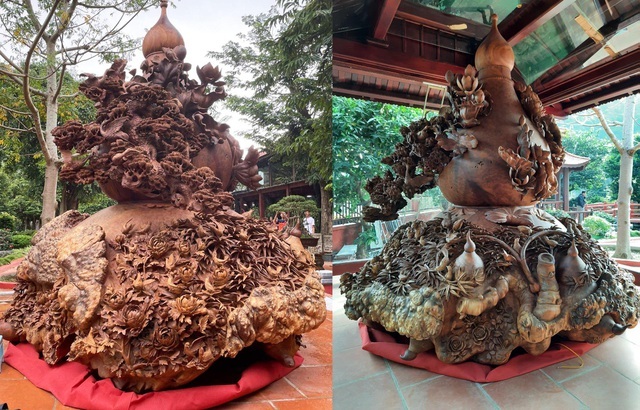 Choáng ngợp với bình hồ lô bằng gỗ, nặng 6 tấn độc nhất Việt Nam-9