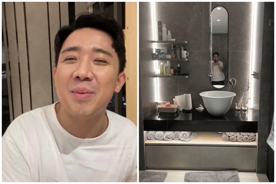 Hào hứng khoe biệt thự mới và phòng tắm siêu xịn, Trấn Thành nói: 'Chậu rửa mặt xấu nên nhiều người để miệng thúi không đánh răng'