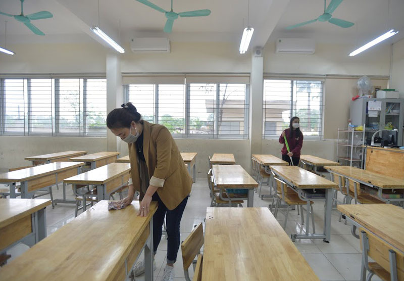 Trường Tiểu học Xuân Phương phun khử khuẩn, tổng vệ sinh toàn bộ khuôn viên trường sẵn sàng đón học sinh quay trở lại-10