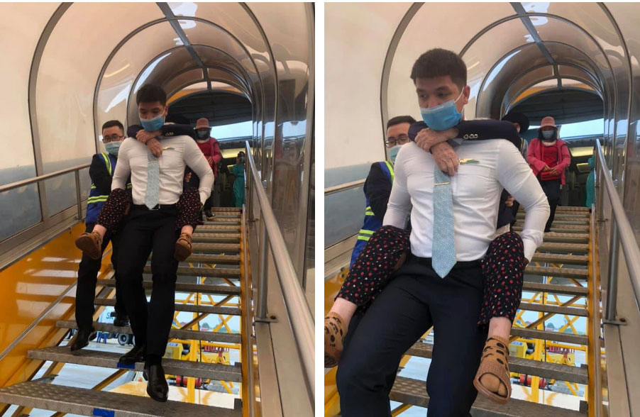 Nam tiếp viên hàng không cõng bà cụ xuống thang máy bay nhận được lời khen nhưng chỉ khiêm tốn bình luận một câu, dân mạng nhanh chóng bão like loạt hình ảnh khoe body cực xịn của anh chàng-1