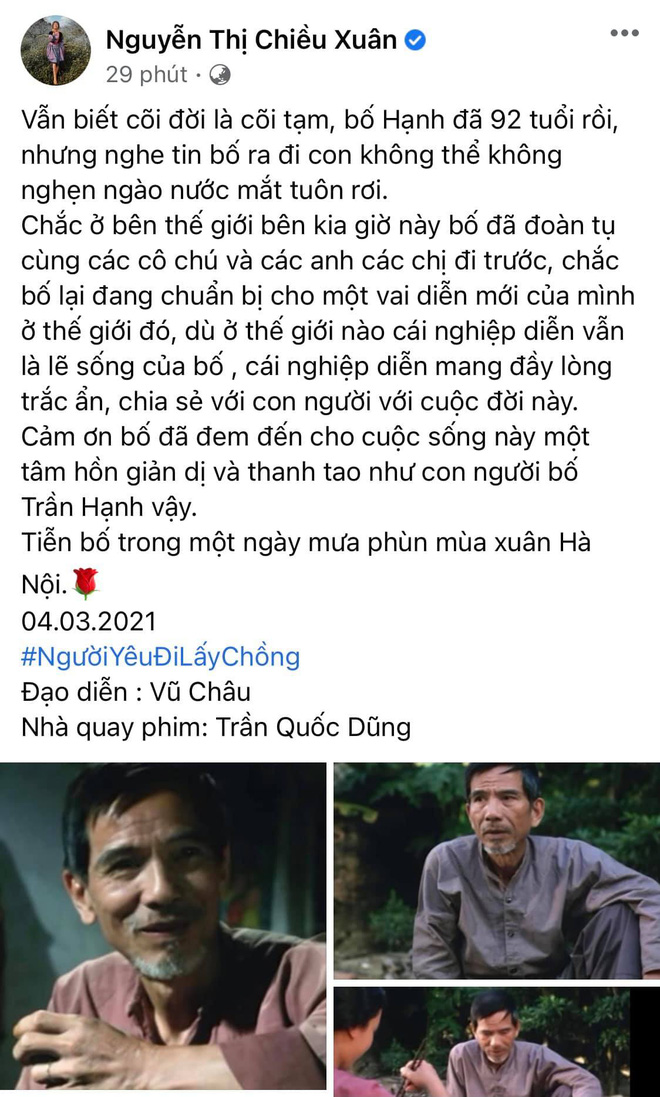 Sao Việt xót thương khi hay tin NSND Trần Hạnh qua đời-3