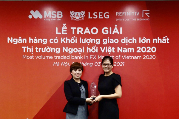 MSB được vinh danh là ngân hàng có khối lượng giao dịch ngoại hối lớn nhất Việt Nam-1