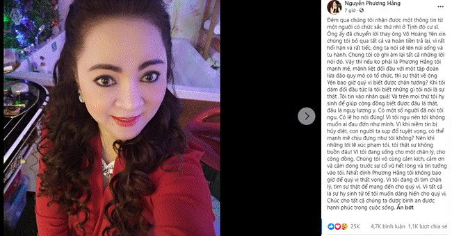 Bà Nguyễn Phương Hằng: Ông Võ Hoàng Yên xin chúng tôi bỏ qua và hoàn tiền trả lại, nói sẽ lên núi sống và tu hành-1