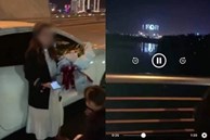 Clip dừng ô tô trên cầu Trần Thị Lý để 'tỏ tình' lãng mạng với vợ gây sốt MXH, nam thanh niên bị phạt hành chính