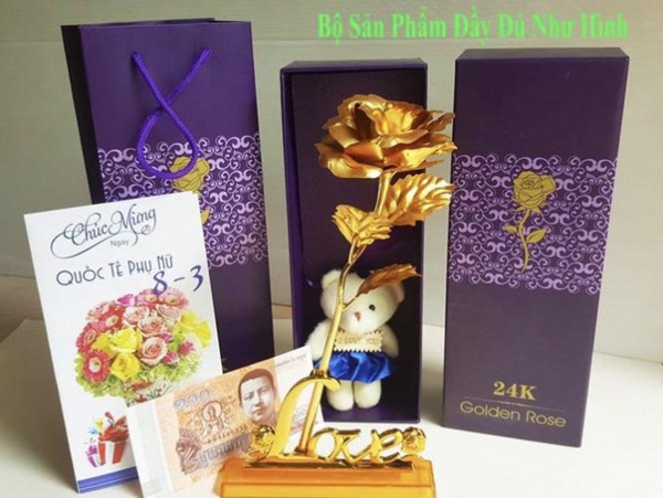 Xuất hiện hoa hồng mạ vàng giá chỉ 10.000 đồng/bông-1