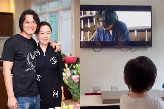 Quách Ngọc Ngoan khoe hình ảnh con gái chăm chú xem phim của ba