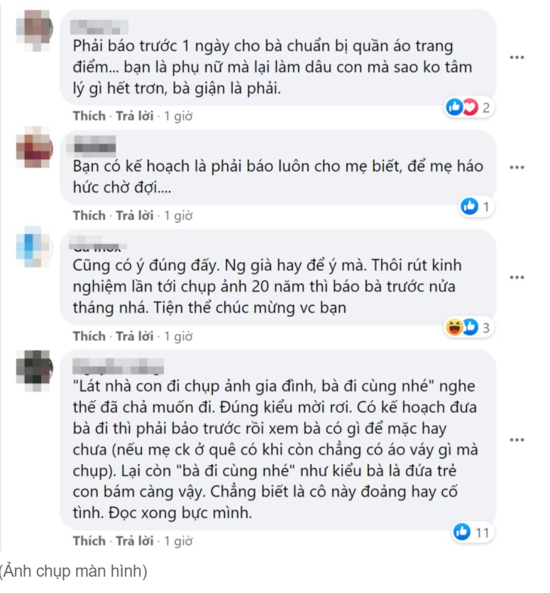 Cơm nước xong xuôi, nàng dâu mời mẹ chồng cùng đi chụp ảnh kỷ niệm nhưng 1 lý do lại khiến bà từ chối mà vẫn bực bội nói mát-3