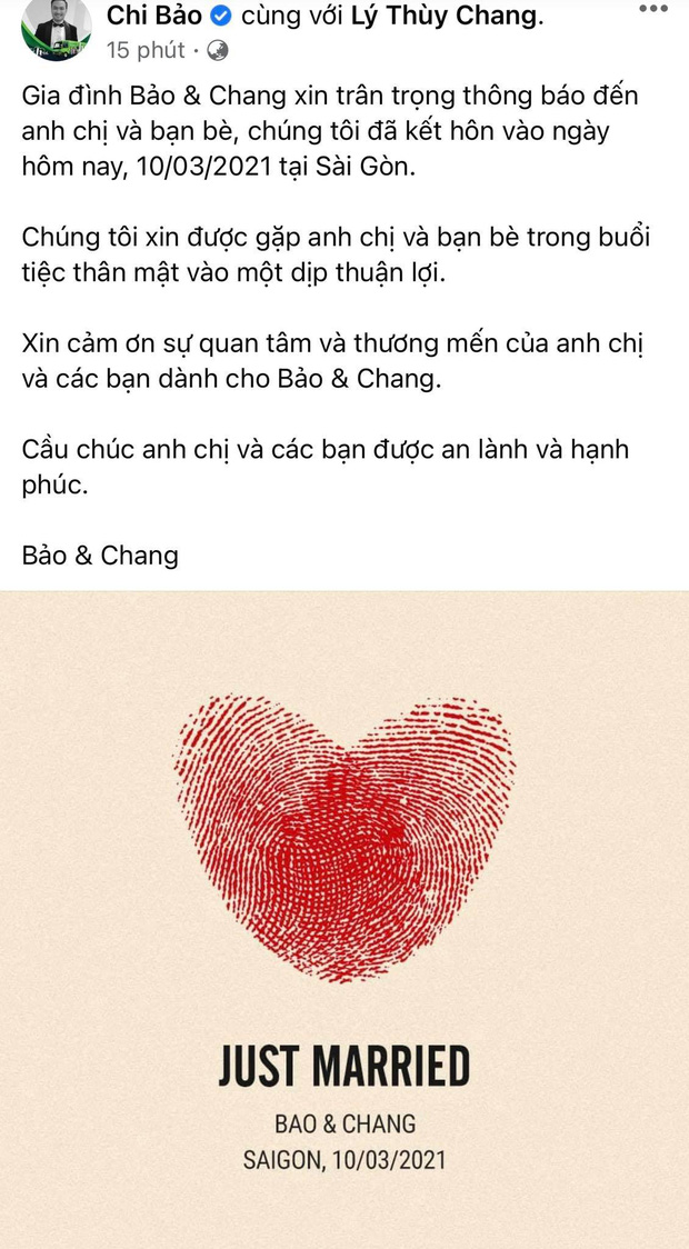 HOT: Chi Bảo và bạn gái đại gia kém 16 tuổi đã chính thức kết hôn vào hôm nay!-1