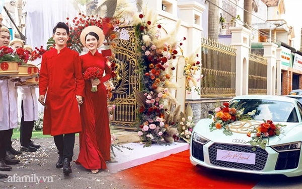 Cô dâu xinh như hoa hậu với dàn xe rước dâu trị giá 50 tỷ: Vợ thích ăn lẩu, chồng mở cả chuỗi nhà hàng, mẹ chồng luôn khen con dâu vì một điều đặc biệt!-1