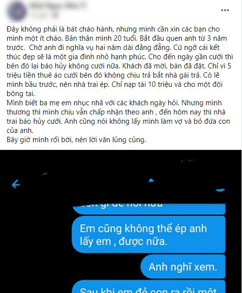 10X bị nhà trai hủy hôn vì không trả 5 triệu tiền thuê váy cưới: Cả đêm khóc năn nỉ anh nghĩ cho con-1
