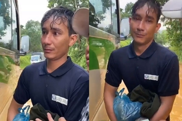 Lở đất, người đàn ông nhảy khỏi xe máy thoát nạn trong gang tấc-1