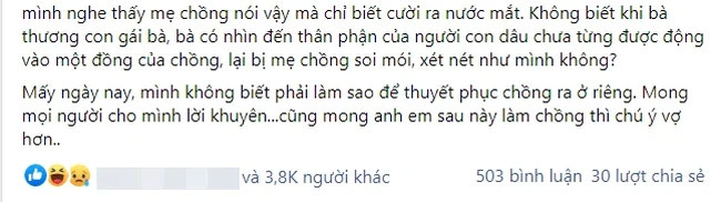 Bị mẹ chồng chê bai chuyện thấp bé, xét nét việc chi tiêu, đi chợ về, nàng dâu thấy bà khóc thảm thiết và xót lòng với lí do đằng sau-1