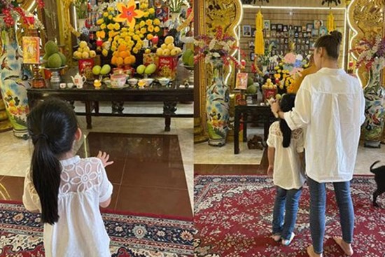 Con gái cố diễn viên Mai Phương đến thắp hương vào ngày giỗ đầu của mẹ