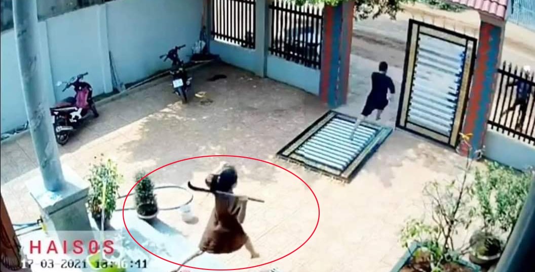 Dân mạng chế ảnh mẹ bầu vác rựa giúp chồng đuổi trộm: Nóc nhà này quá chất lượng-1