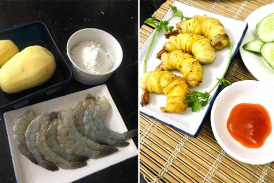 Cách làm khoai tây cuộn tôm chiên giòn ngon ngất ngây, cả bé và phụ huynh đều mê tít