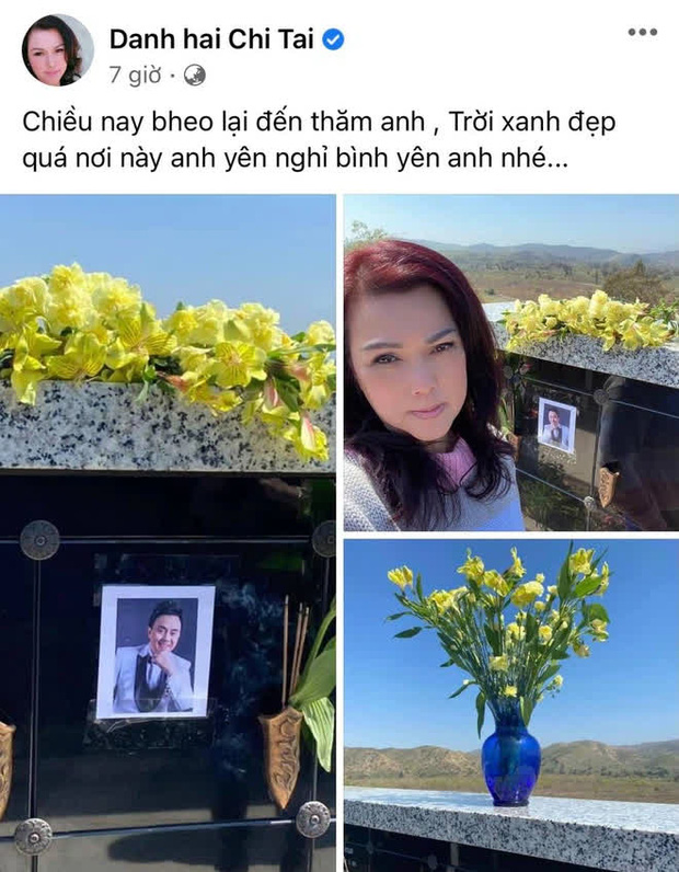 Ca sĩ Phương Loan lộ đôi mắt buồn bã, sưng húp bên di ảnh cố NS Chí Tài, nói một lời ai nghe cũng xót!-1