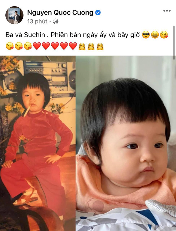 Đàm Thu Trang đẻ thuê” thật rồi, Cường Đô La tung ảnh ngày bé không khác gì copy & paste” với Suchin-1