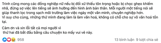 Thái Trinh vạch trần nhân viên quay phim quấy rối cô với lời lẽ thô tục: Sàm sỡ bằng lời cũng vô đạo đức không kém gì hành động-2
