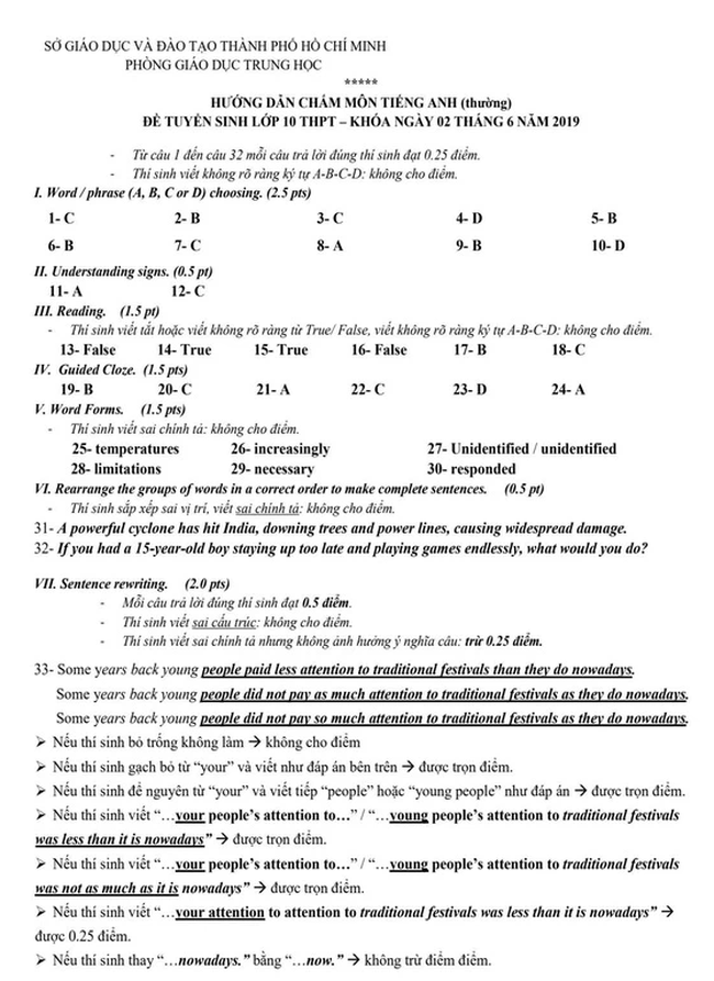 Đề thi và đáp án tuyển sinh lớp 10 TP. HCM 3 năm gần nhất, thí sinh tham khảo và làm thử để có phương án ôn tập hiệu quả-34