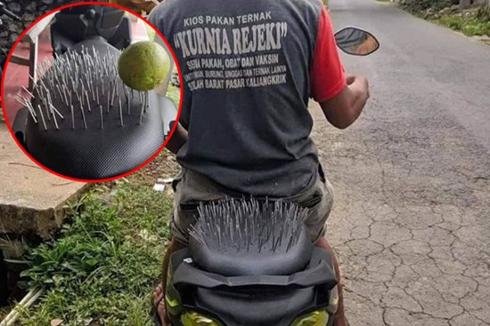 Phòng tránh tiểu tam cực mạnh, cô vợ hay ghen cắm đinh nhọn lởm chởm trên yên xe máy của chồng khiến ai nấy nổi da gà