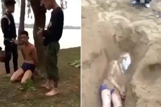 Clip thanh niên bị nhóm 6 người bắt trói, đánh đập, trùm đầu đào hố dọa chôn sống gây bức xúc