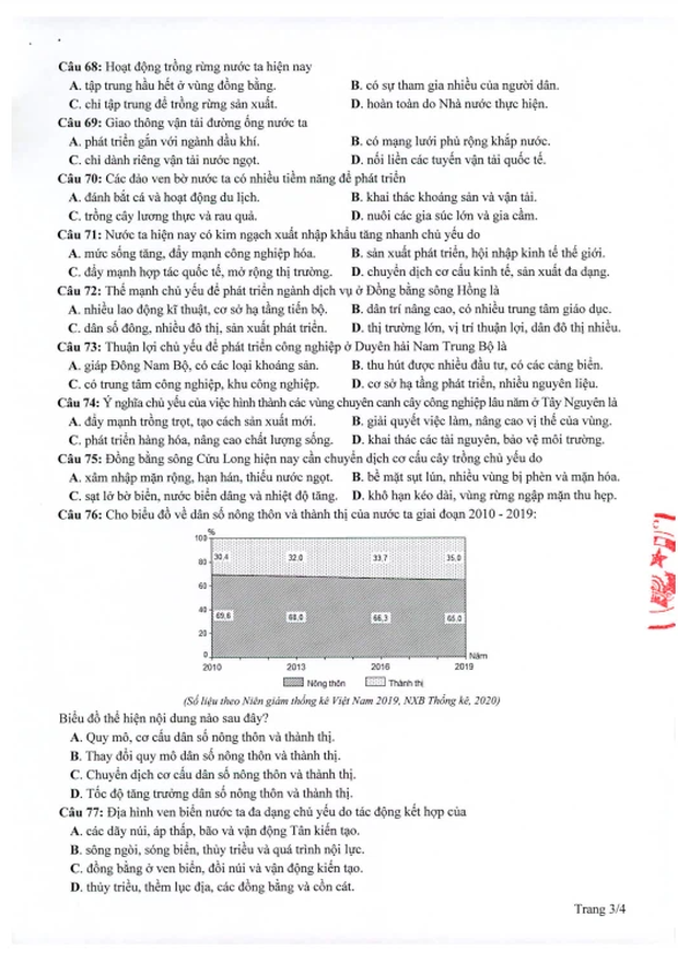 Đề thi minh họa THPT Quốc gia 2021 tổ hợp Khoa học xã hội-7