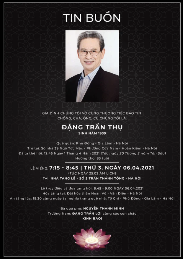 Nam diễn viên Đặng Trần Thụ (Chủ Tịch Tỉnh) qua đời, hưởng thọ 82 tuổi-1