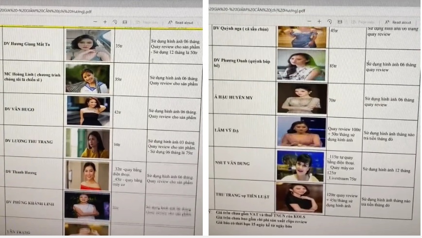 Xôn xao thông tin về bảng giá thuê nghệ sĩ Việt đóng quảng cáo?-1