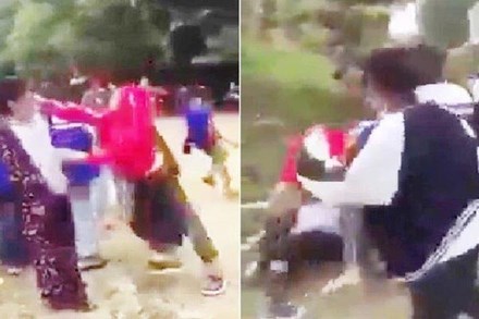 Nhóm học sinh cấp 3 dùng mũ bảo hiểm đánh đập dã man nữ sinh lớp 8 gây phẫn nộ