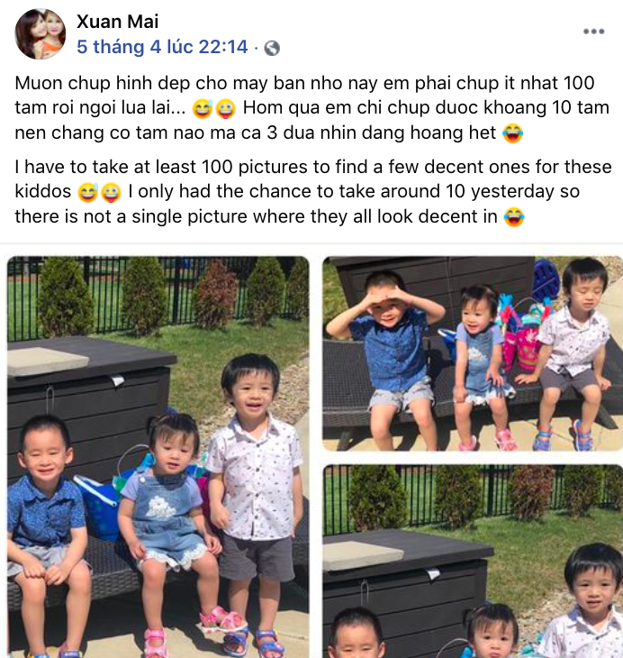 Xuân Mai hiếm hoi hé lộ cuộc sống và ảnh 3 con tại Mỹ, nhìn đến bé út mà ngỡ ngàng vì quá giống mẹ ngày xưa-1