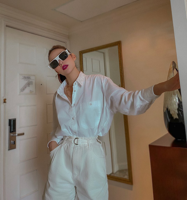 Minh Hằng đã sửa cách diện áo sơ mi trắng thế nào để có được bộ đồ xịn đẹp level max?-5