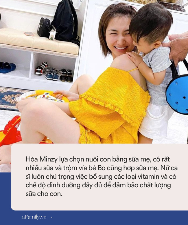Vừa đi về chưa kịp thay váy áo, Hòa Minzy đã bị con trai vạch ra đòi ti, nuôi con bằng sữa mẹ nhưng nữ ca sĩ lại gây tranh cãi vì 1 điều-4