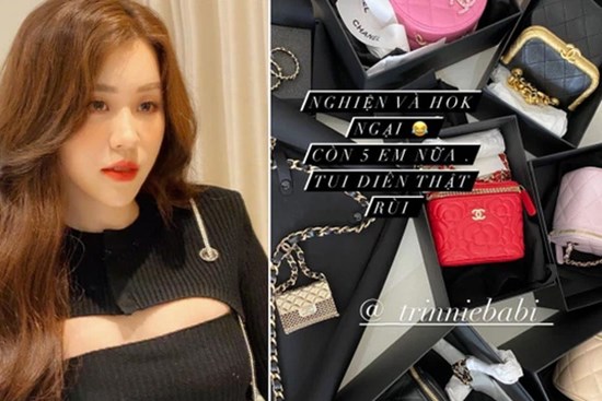 Rich kid Trinh Hoàng mua cả lố túi Chanel như gom hàng 