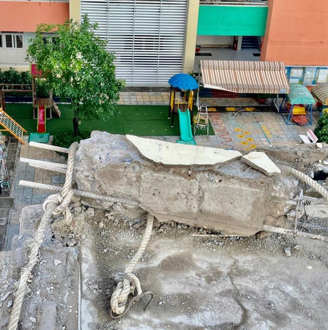 Khối bê tông lớn rơi xuống trường mầm non ở TP.HCM-2