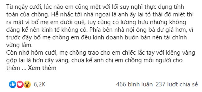 Đầy cữ cháu, bà nội tặng lắc vàng chục triệu, chồng liền so sánh ngoại có như không”, nhưng khi nhìn thấy vật trên tay vợ, anh đỏ mặt xấu hổ-1