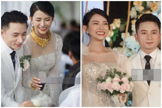 Đám cưới Phan Mạnh Quỳnh tại Nghệ An: Cô dâu đeo vàng siêu nhiều và tình tứ bên chú rể gây sốt, tiệc cưới khủng 
