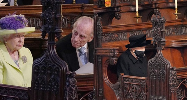 Khoảnh khắc gây nhói lòng trong đám tang Hoàng tế Philip: Nữ hoàng Anh ngồi lặng lẽ tại nơi mà trước đây luôn có chồng nhìn sang trìu mến-13
