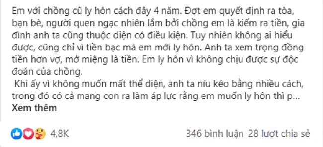 Chồng cũ thỏa thuận đưa vợ 500 triệu để giành quyền nuôi con, nhưng chưa đầy 2 ngày sau phản ứng của đứa trẻ lại khiến anh bẽ bàng-1